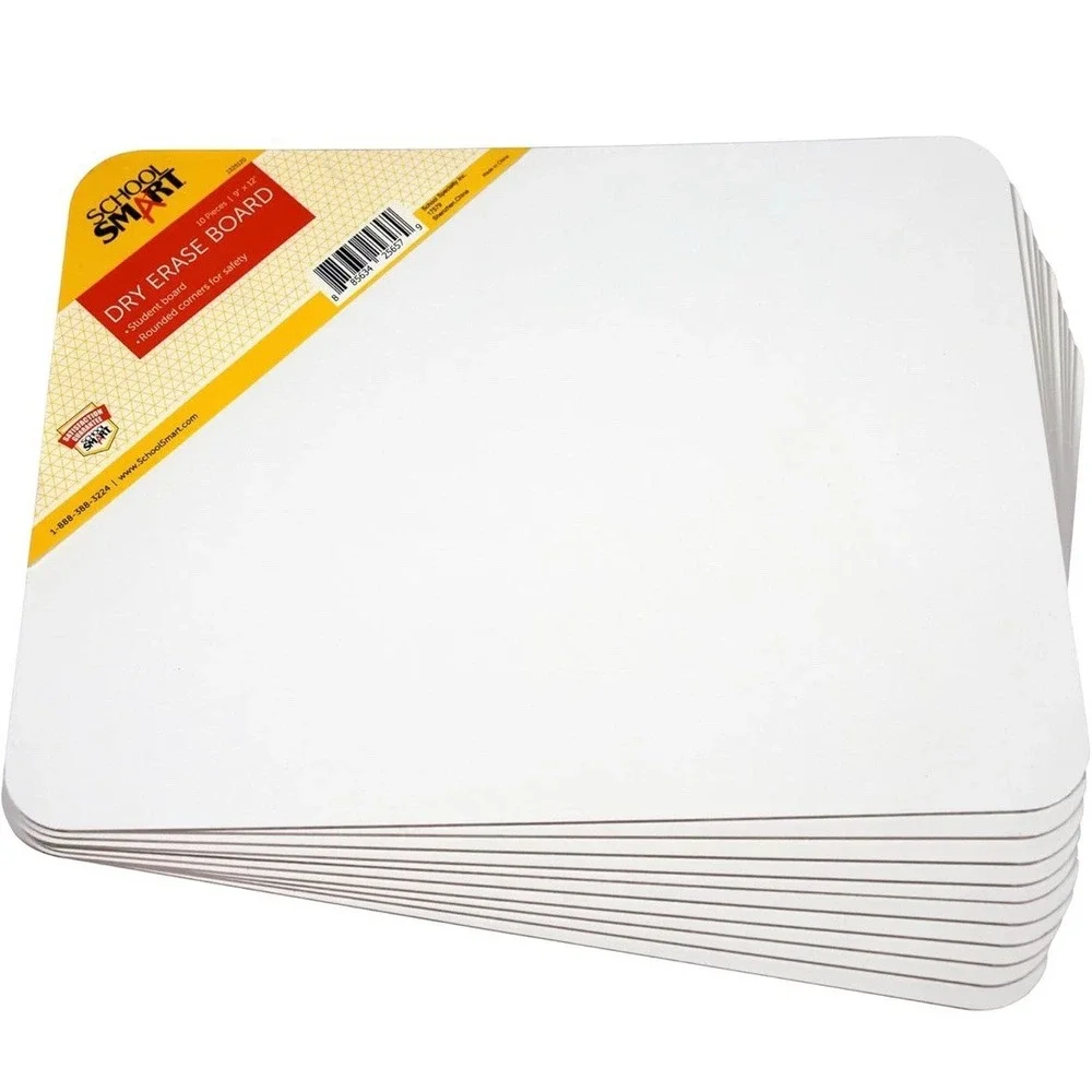 School Smart Dry Erase Boards, Rounded Corners‎ 9 x 12 Inches, White, 10 Pack